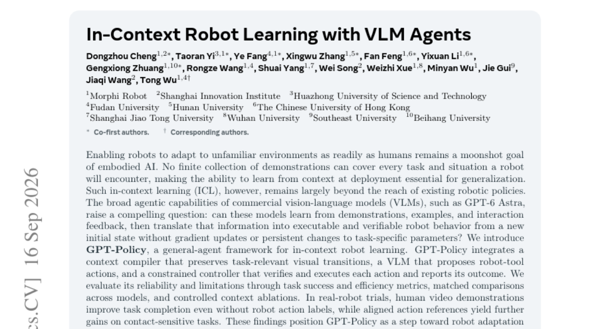 In-Context Robot Learning with VLM Agents
