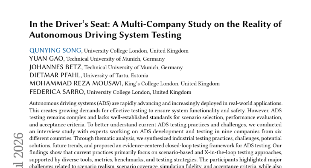 In the Driver's Seat: A Multi-Company Study on the Reality of Autonomous Driving System Testing