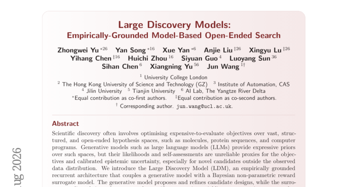 Large Discovery Models: Empirically-grounded Model-Based Open-Ended Search