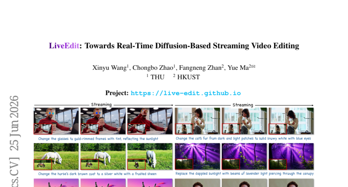 LiveEdit: Towards Real-Time Diffusion-Based Streaming Video Editing