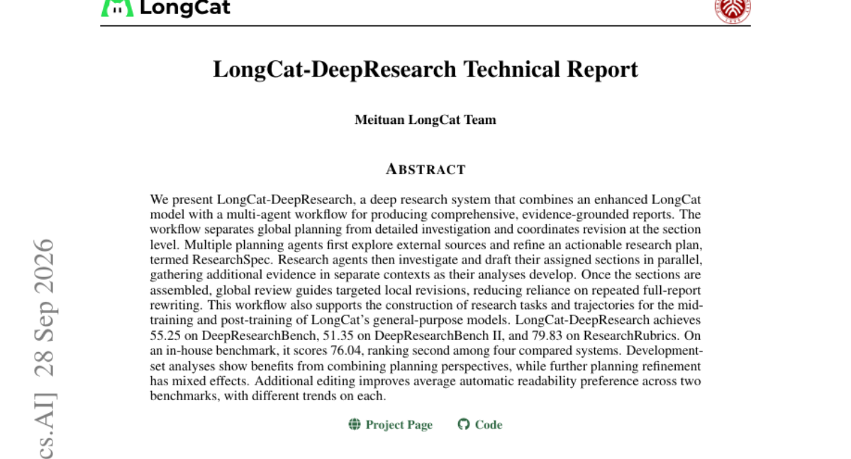 LongCat-DeepResearch Technical Report
