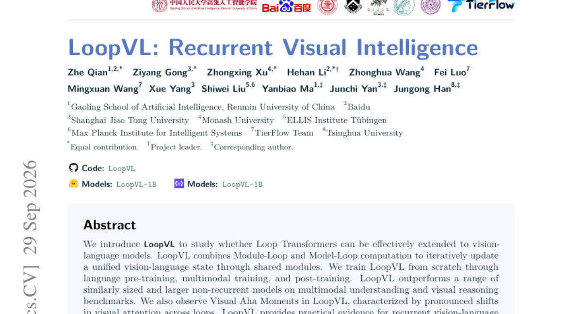 LoopVL: Recurrent Visual Intelligence