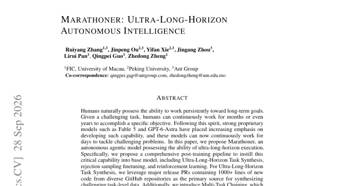 Marathoner: Ultra-Long-Horizon Autonomous Intelligence