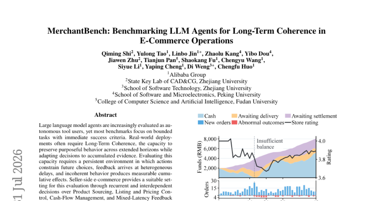 MerchantBench: Benchmarking LLM Agents for Long-Term Coherence in E-Commerce Operations