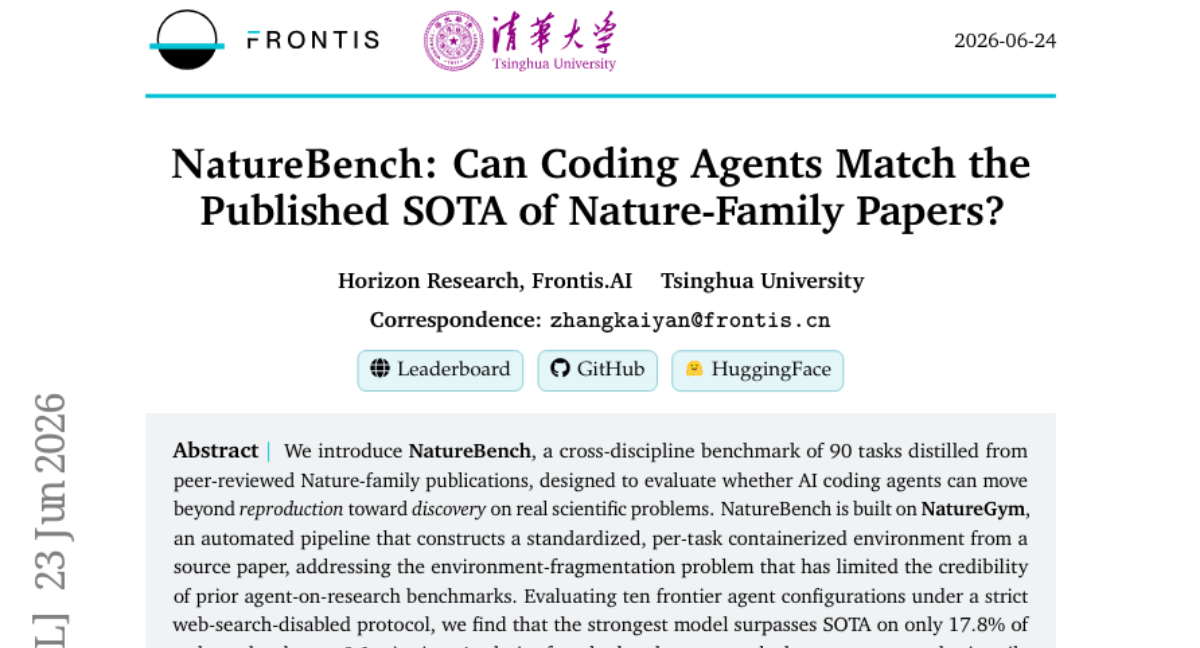 NatureBench: Can Coding Agents Match the Published SOTA of Nature-Family Papers?