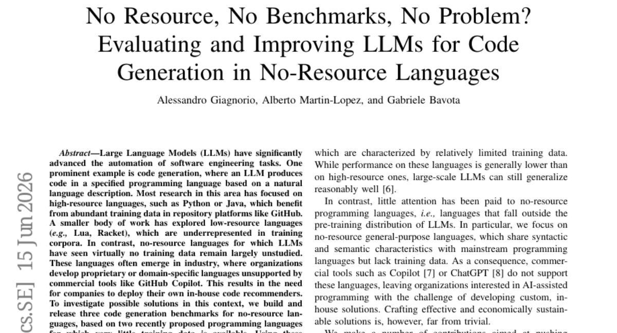 No Resource, No Benchmarks, No Problem? Evaluating and Improving LLMs for Code Generation in No-Resource Languages