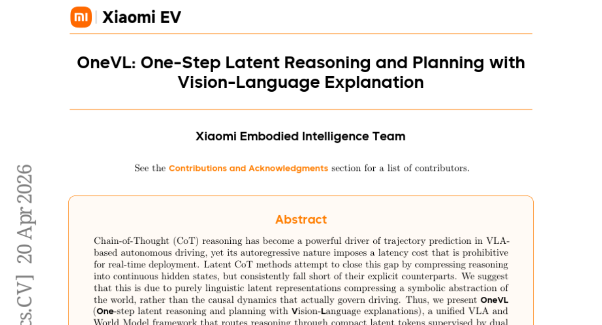 OneVL: One-Step Latent Reasoning and Planning with Vision-Language Explanation