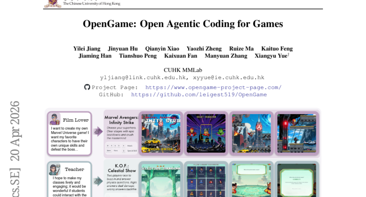 OpenGame: Open Agentic Coding for Games