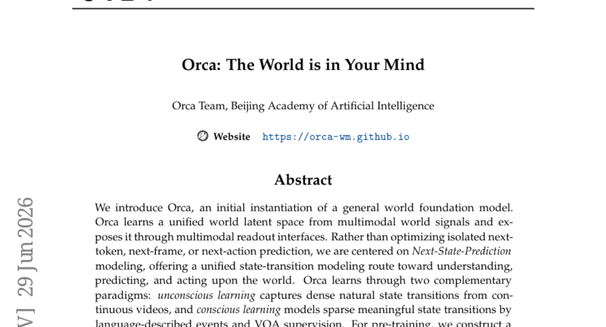Orca: The World is in Your Mind