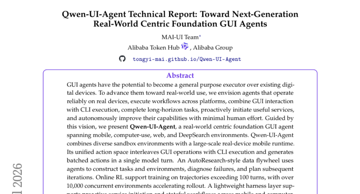 Qwen-UI-Agent Technical Report: Toward Next-Generation Real-World Centric Foundation GUI Agents