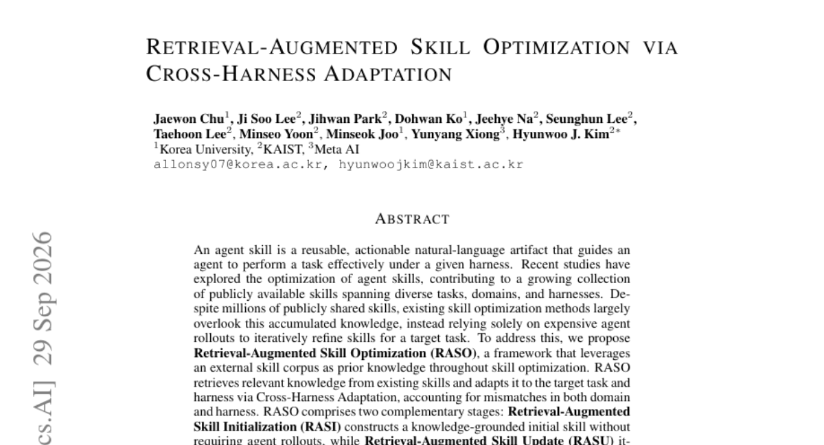 Retrieval-Augmented Skill Optimization via Cross-Harness Adaptation