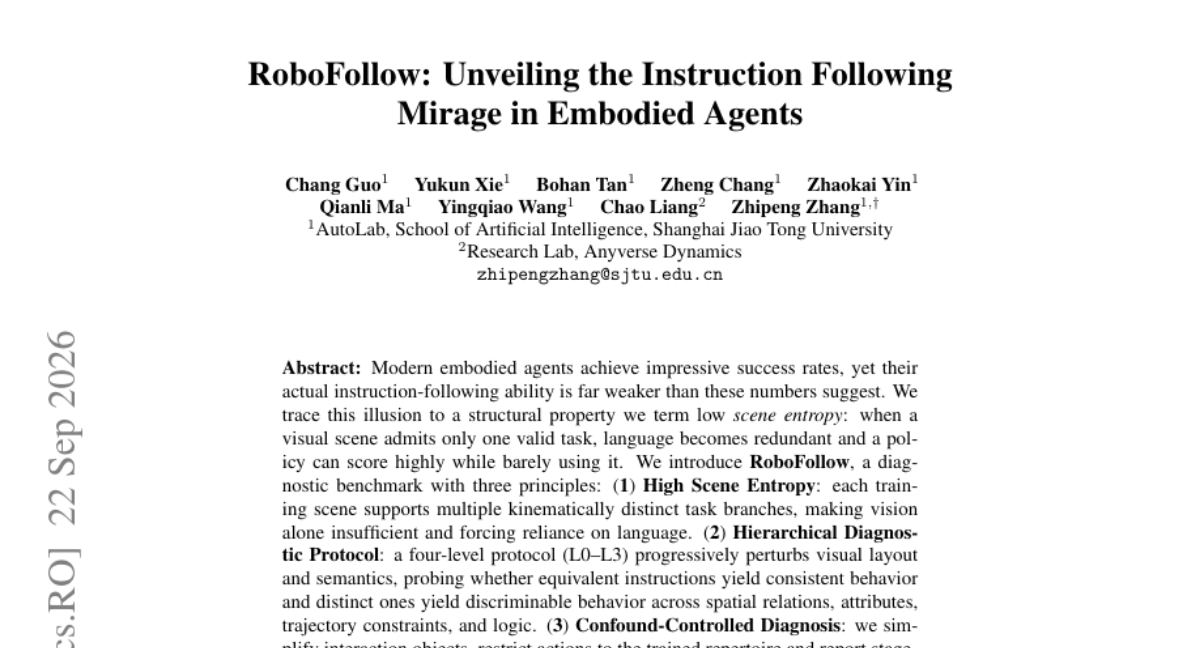 RoboFollow: Unveiling the Instruction Following Mirage in Embodied Agents