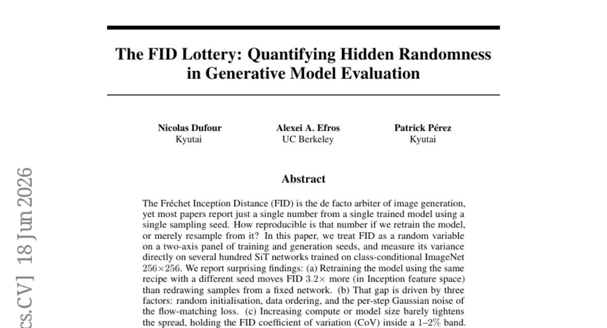 The FID Lottery: Quantifying Hidden Randomness in Generative-Model Evaluation