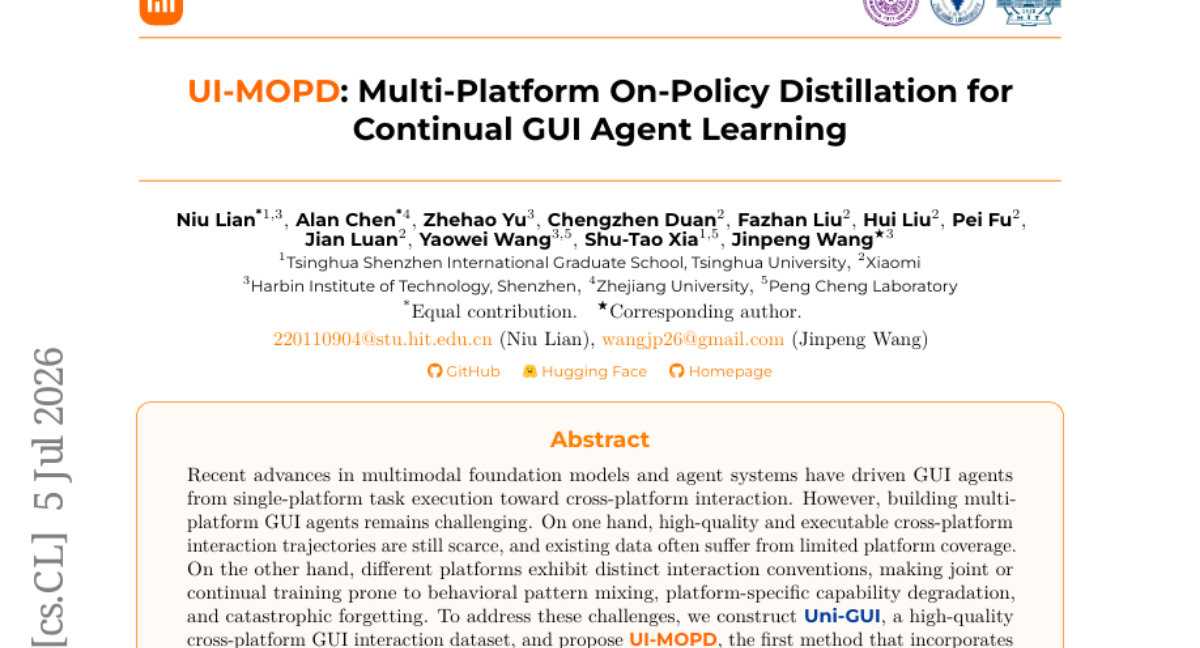 UI-MOPD: Multi-Platform On-Policy Distillation for Continual GUI Agent Learning