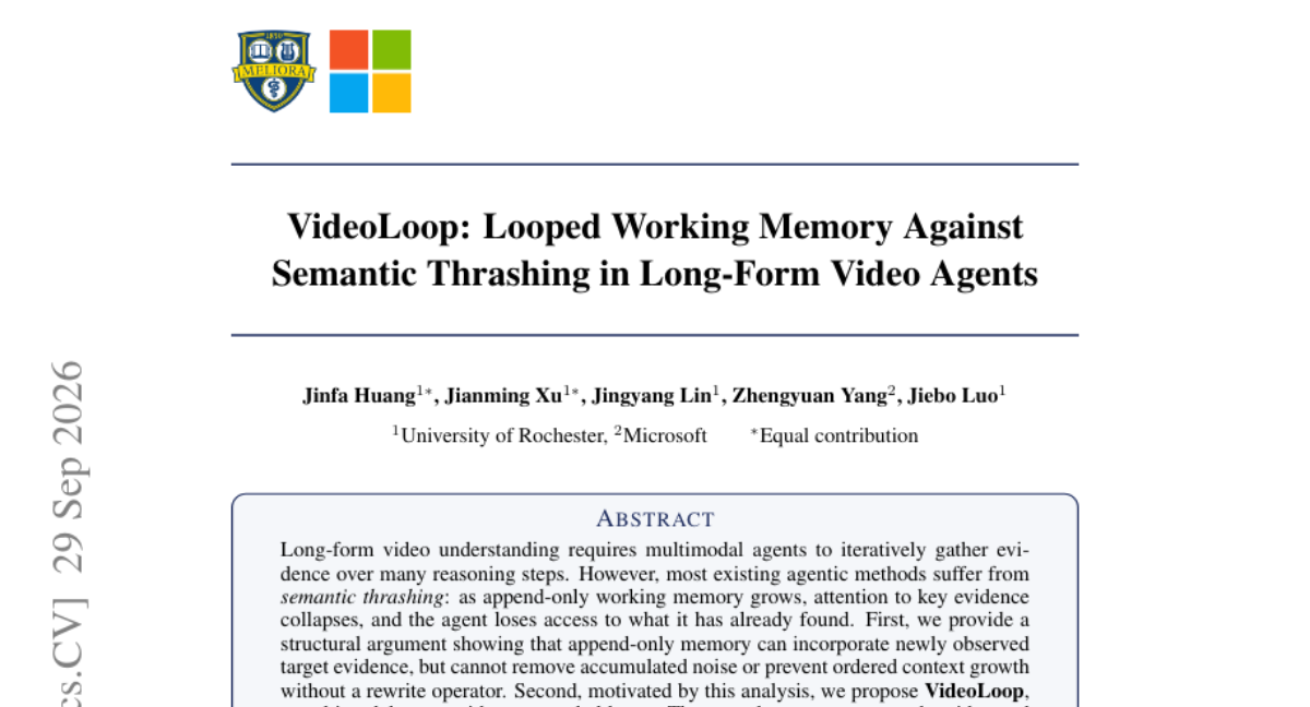 VideoLoop: Looped Working Memory Against Semantic Thrashing in Long-Form Video Agents