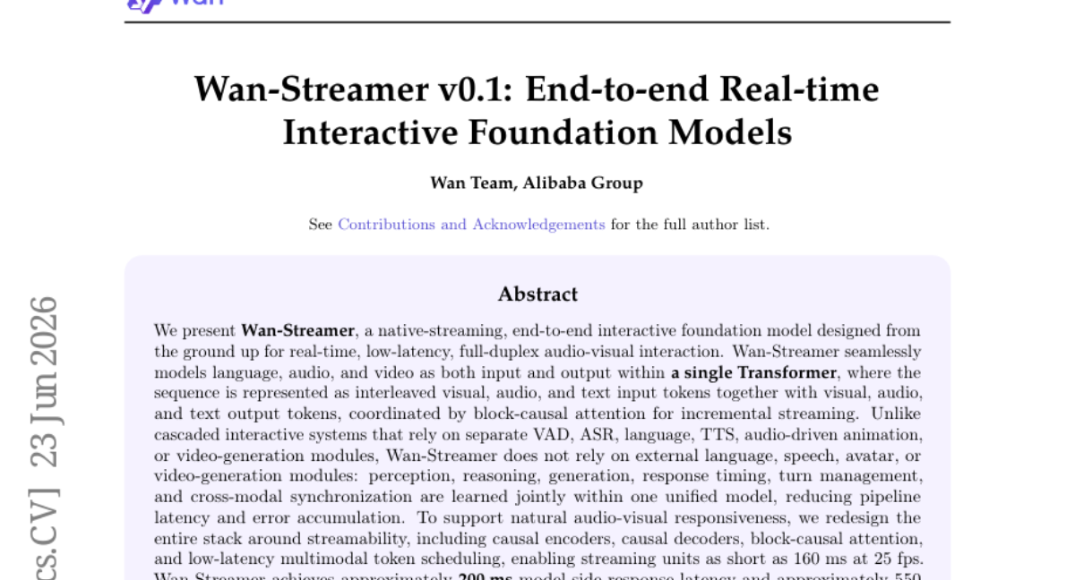 Wan-Streamer v0.1: End-to-end Real-time Interactive Foundation Models