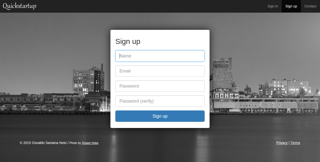 Signup form (you can easily customize it)