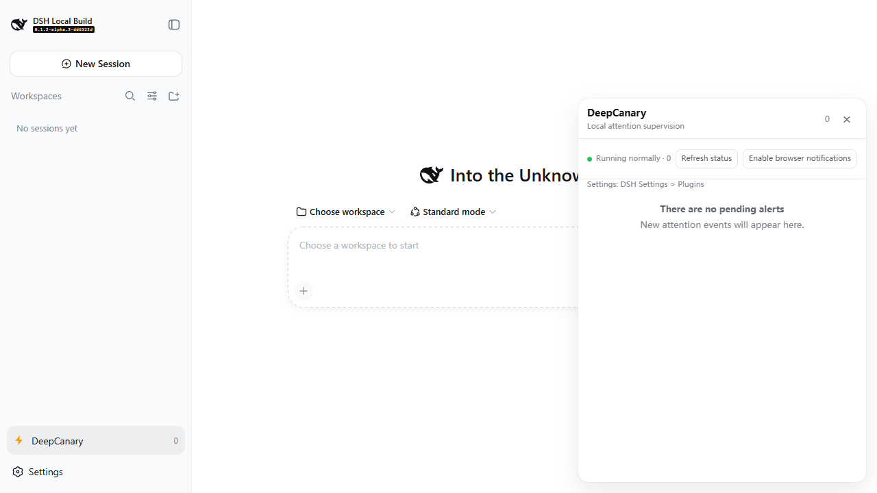 DeepCanary Inbox in DSH Web