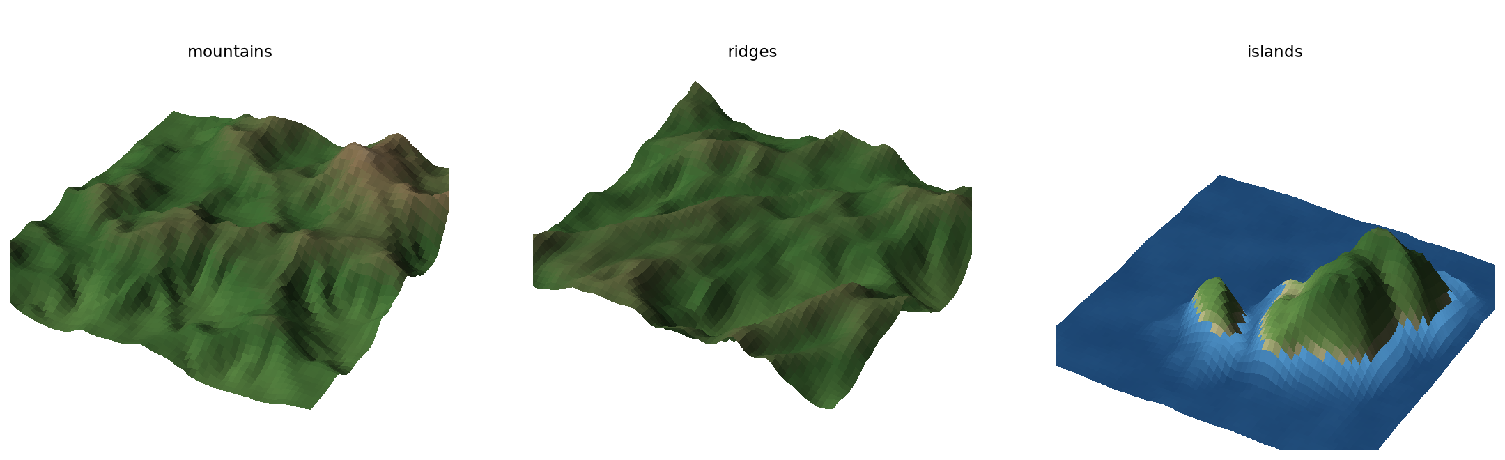 Three Talus-3 maps in 3D