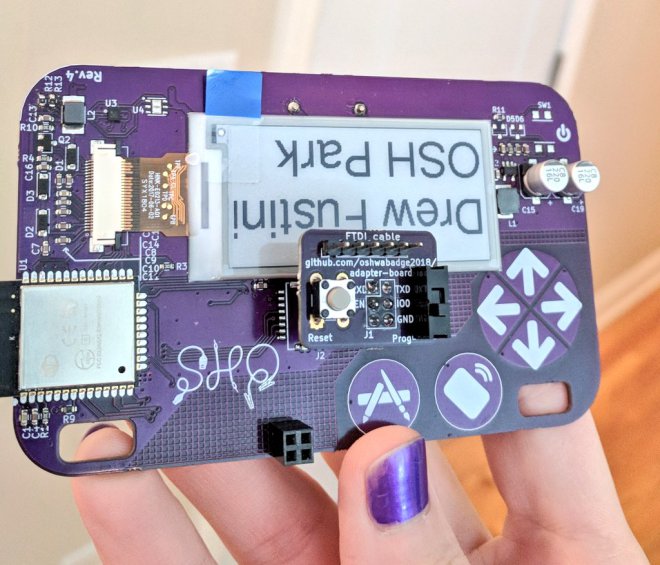 assembled adapter board on badge