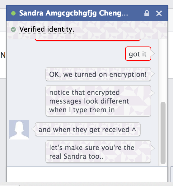 Authenticated and encrypted chat