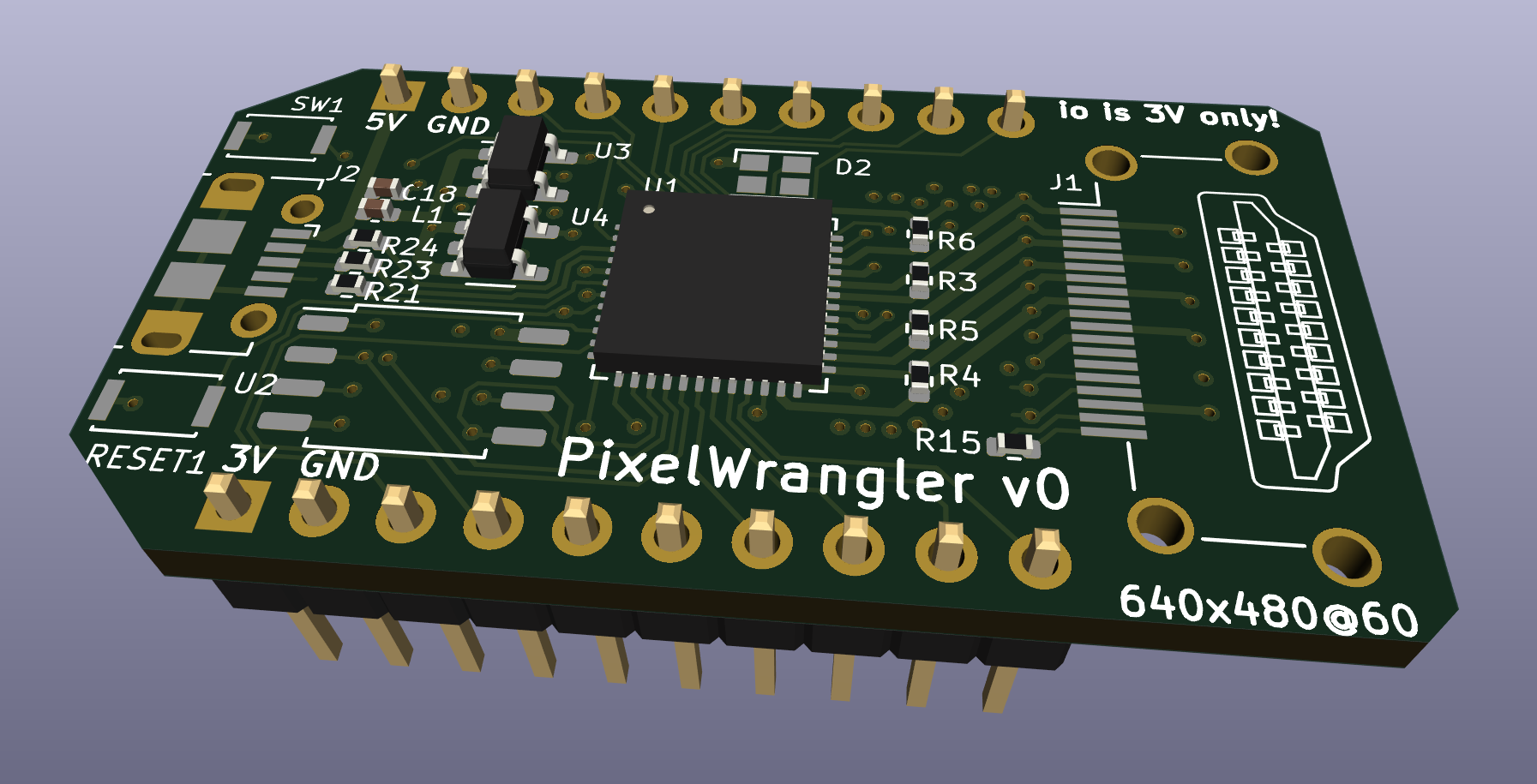 Rendering of the pre-production beta board