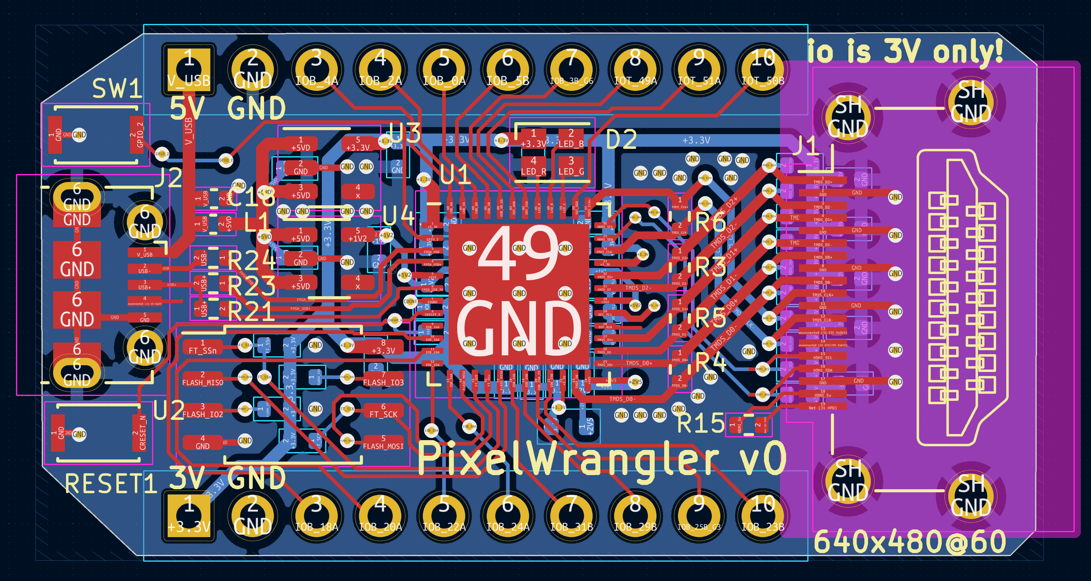 Early PCB layout with air wires