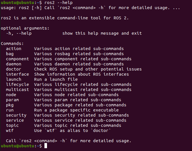 ros2 --help