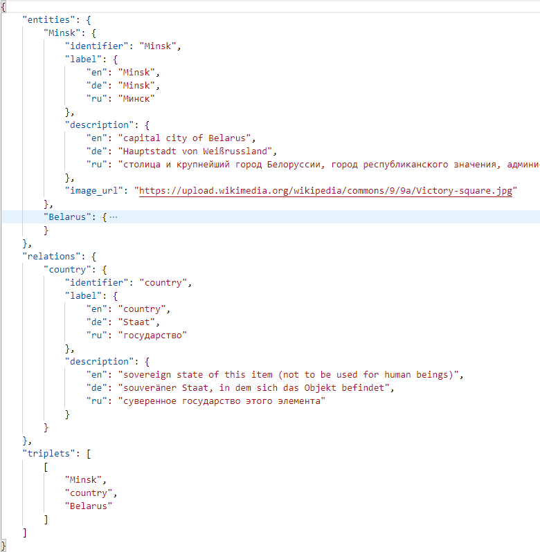 JSON file structure