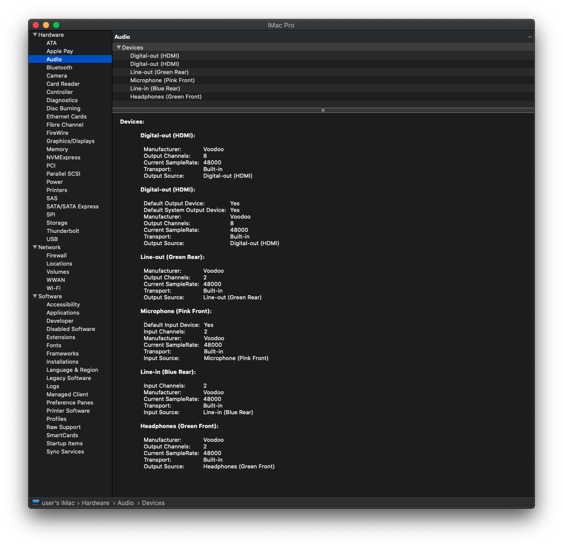 System Information - Audio