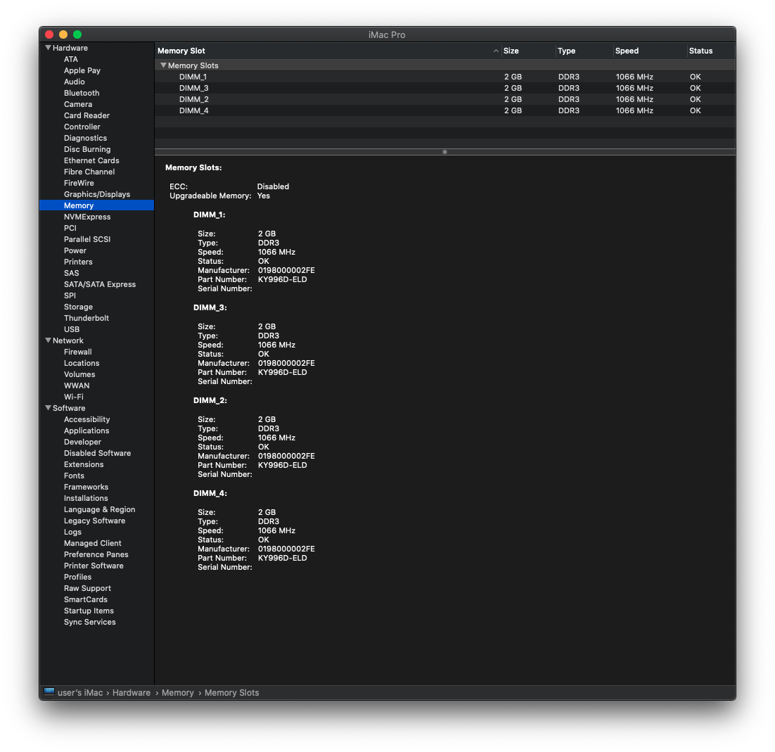 System Information - Memory