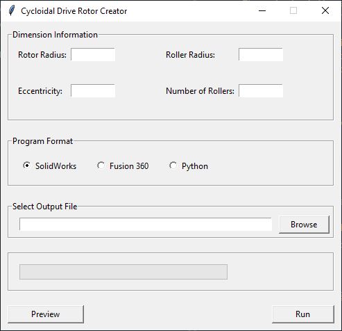 Cycloidal Drive Creator App GUI