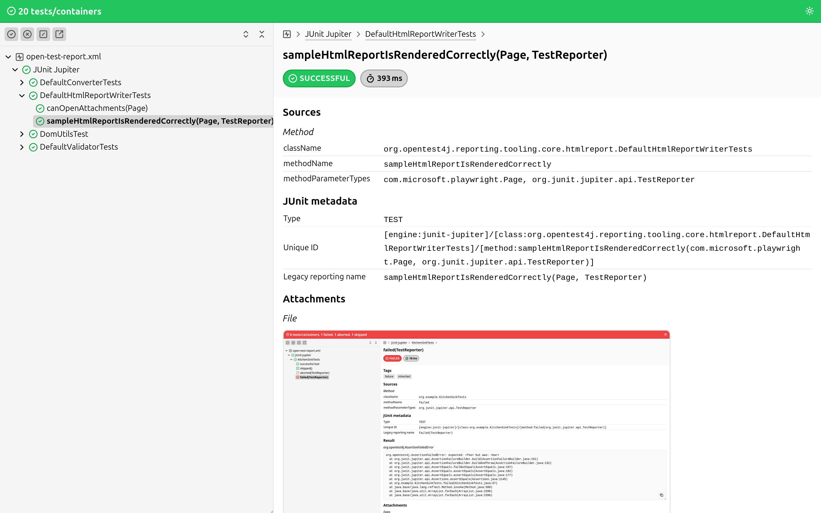 html report successful