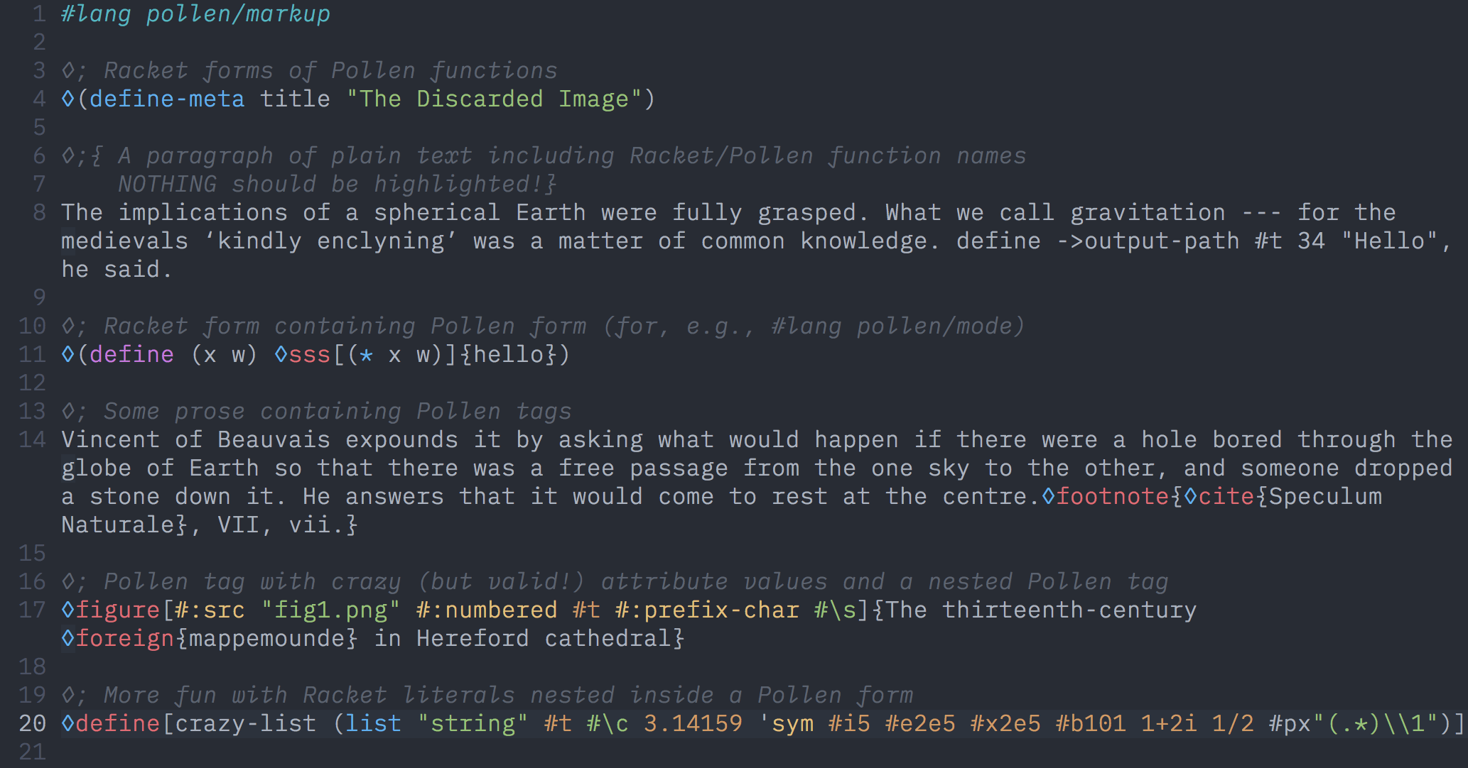 Example highlighting