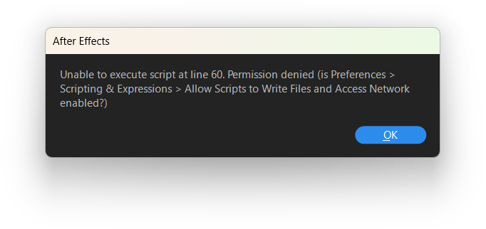 After Effects No Access Files