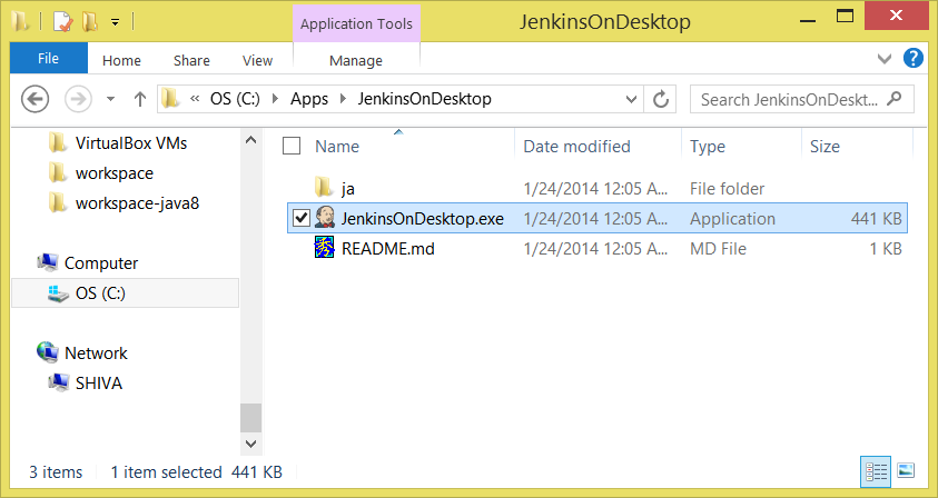 Run "JenkinsOnDesktop.exe"