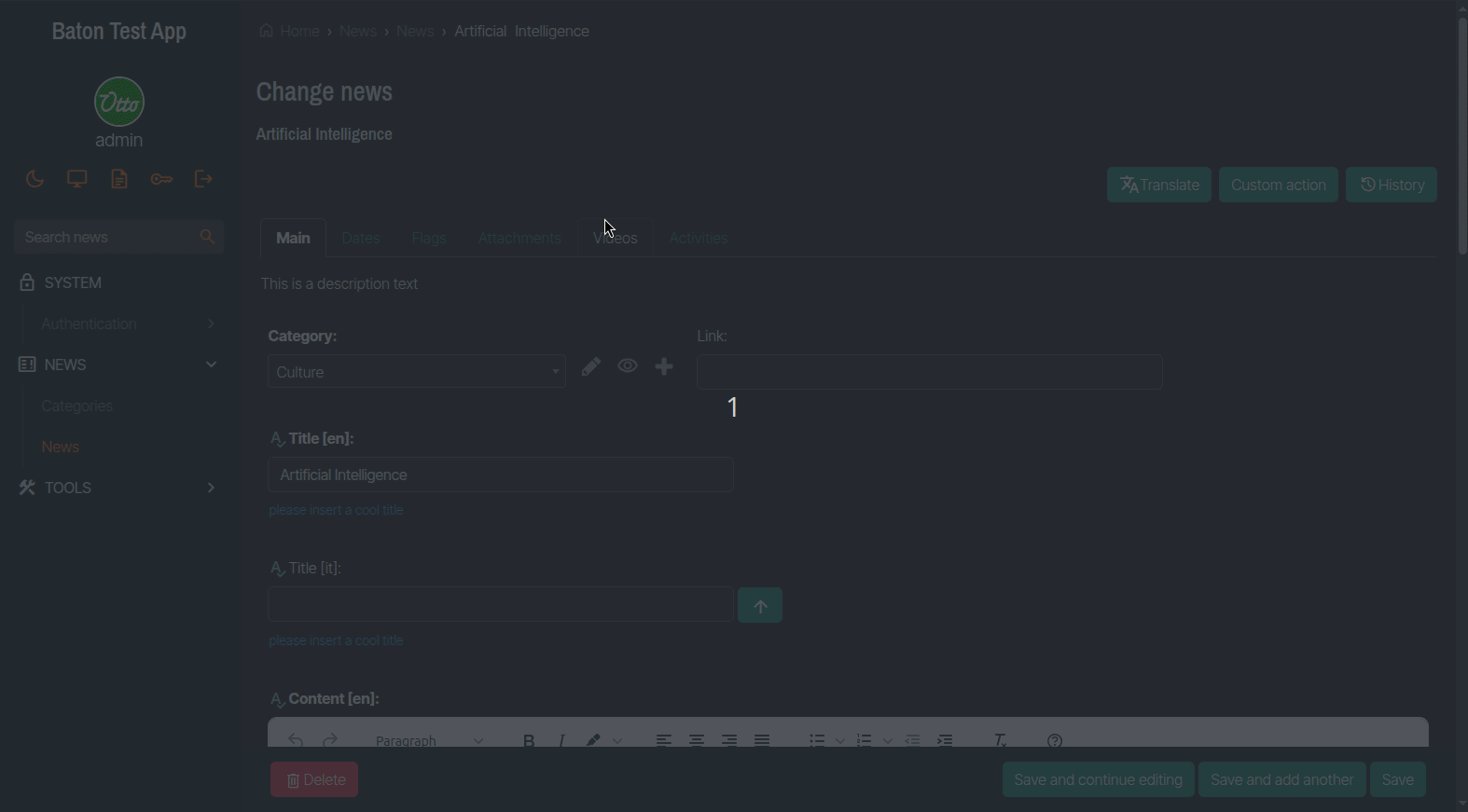 Django Baton AI Features Showcase