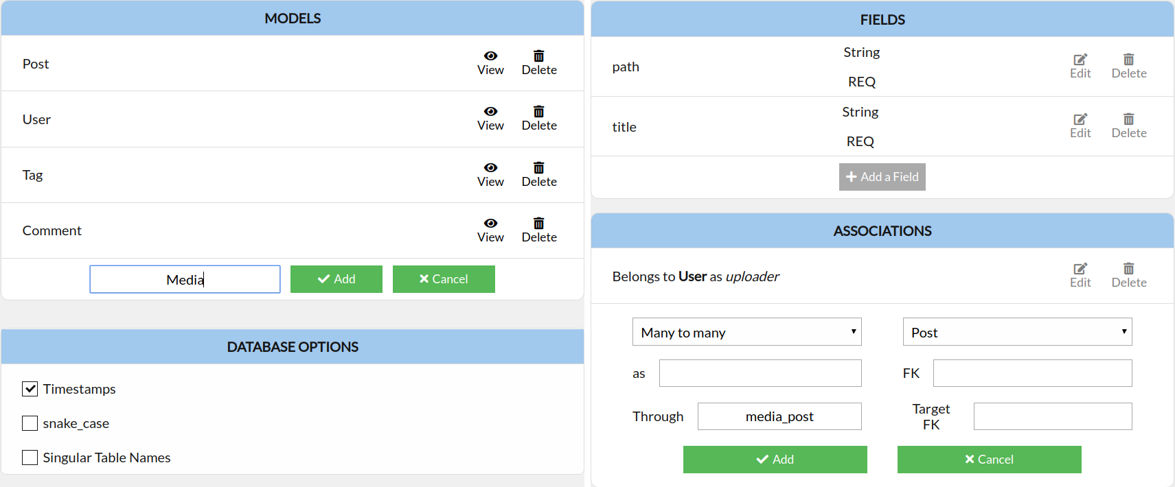 Demo of creating a model using the GUI