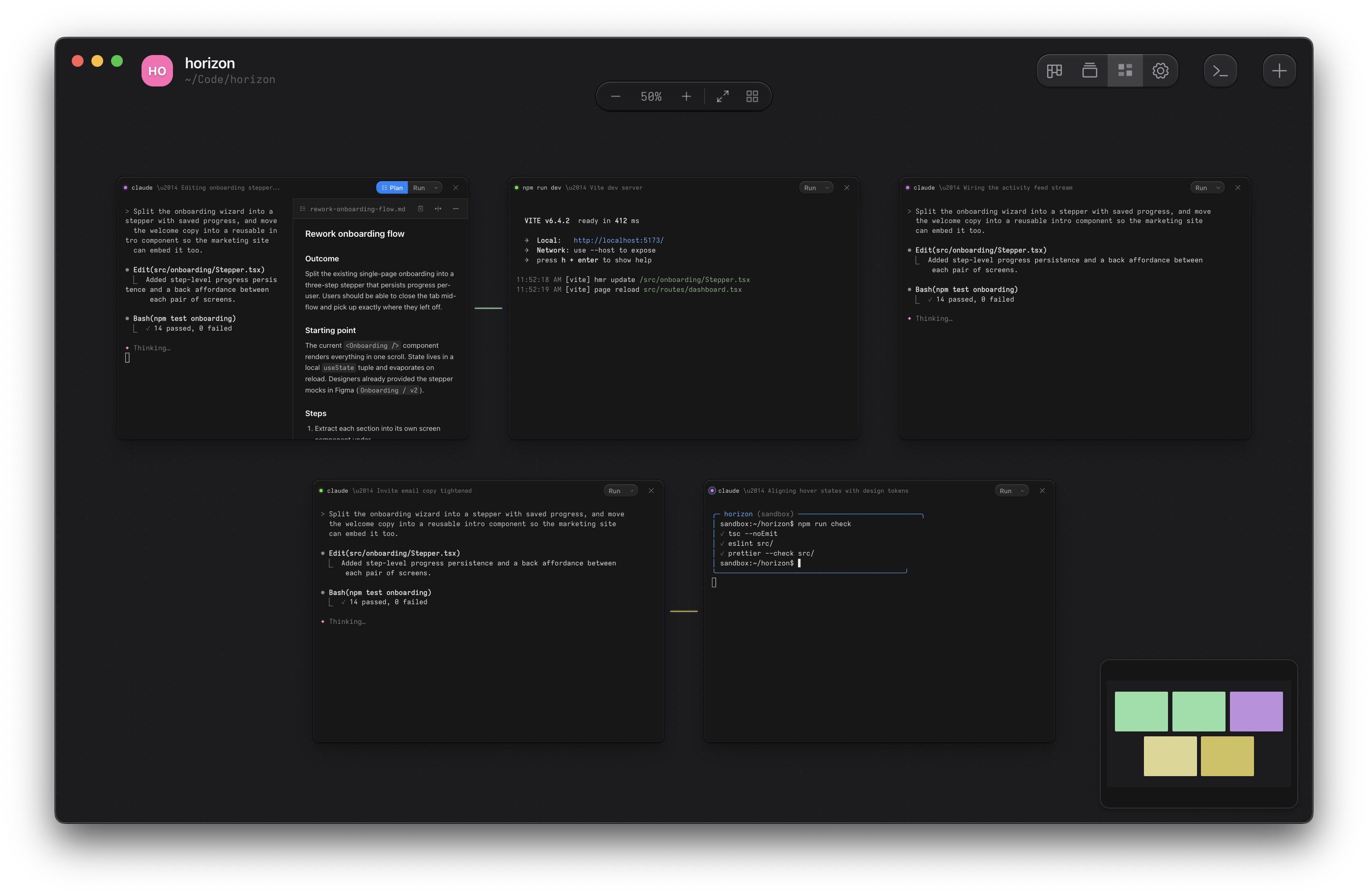 Terminal canvas