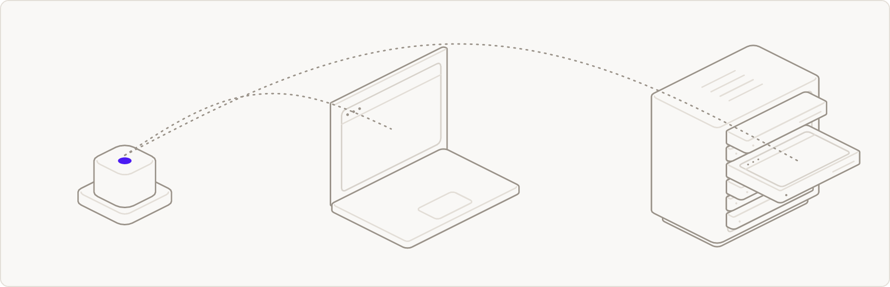 Your agent on the left reaches a browser on your own laptop, or a browser on Outcrawl's cloud on the right.