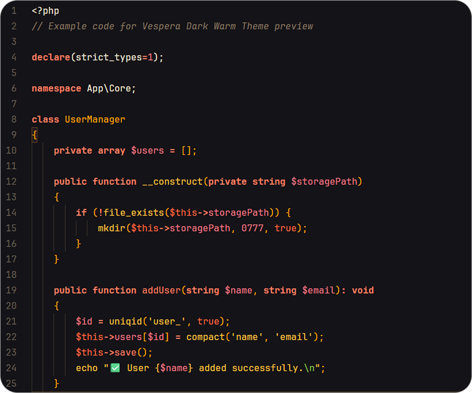 Vespera Dark Warm Preview