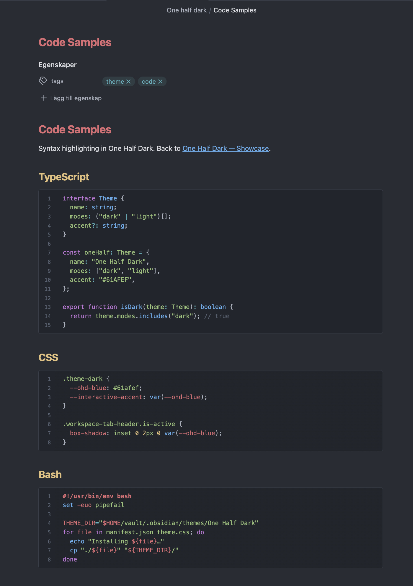 Code samples