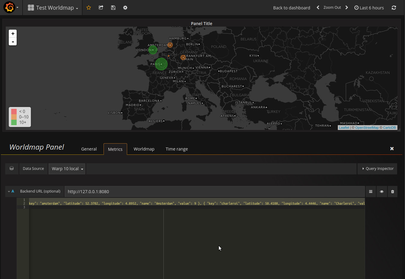 Worlmap view with values