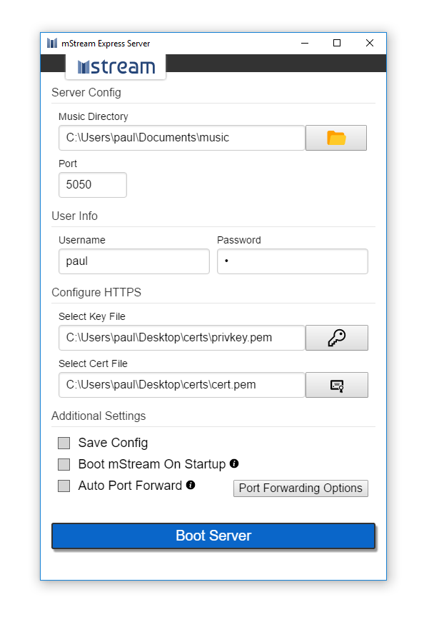 mStream Express UI