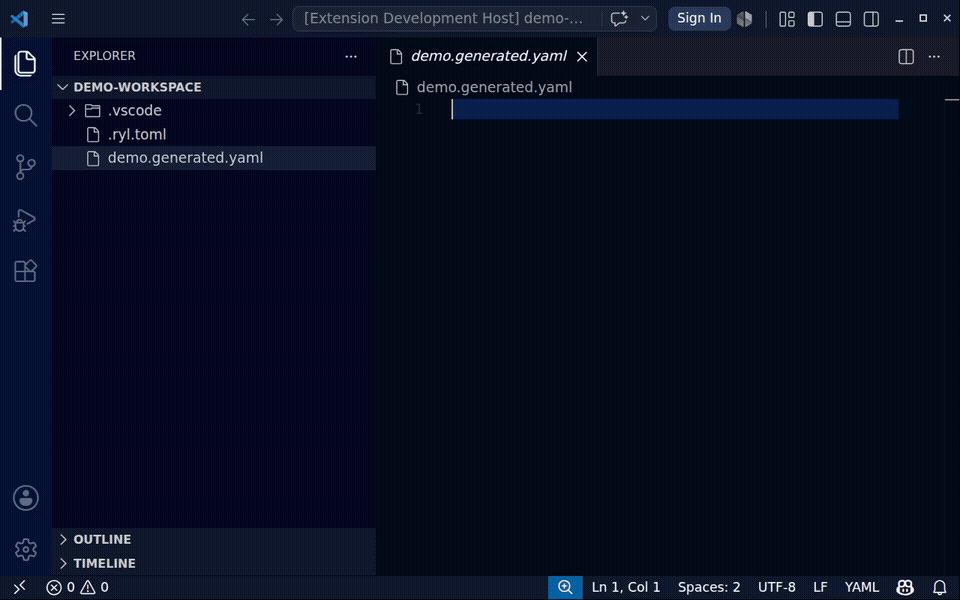 ryl linting and auto-fixing YAML in VS Code