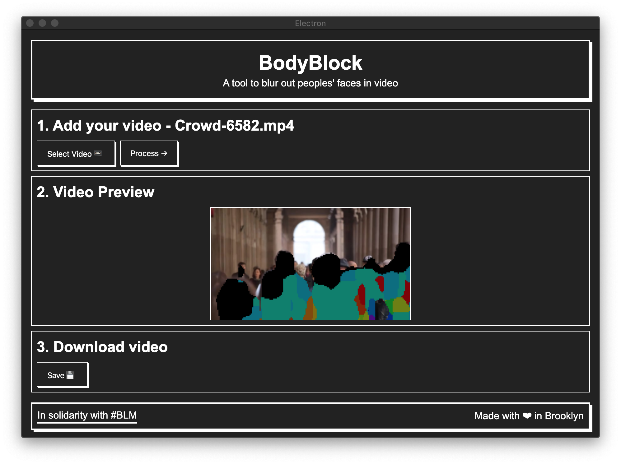 User interface for BodyBlock