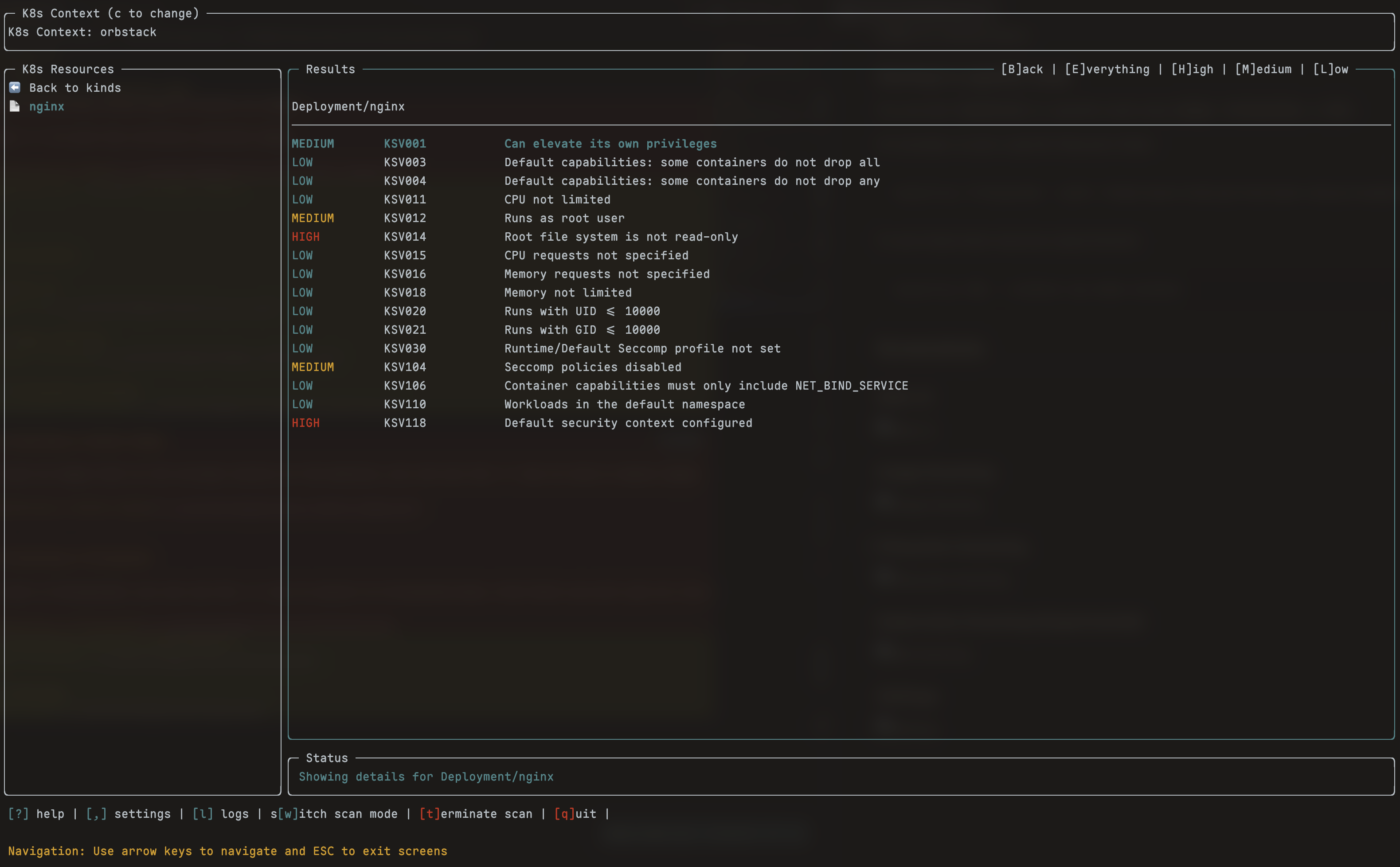 K8s Scanning