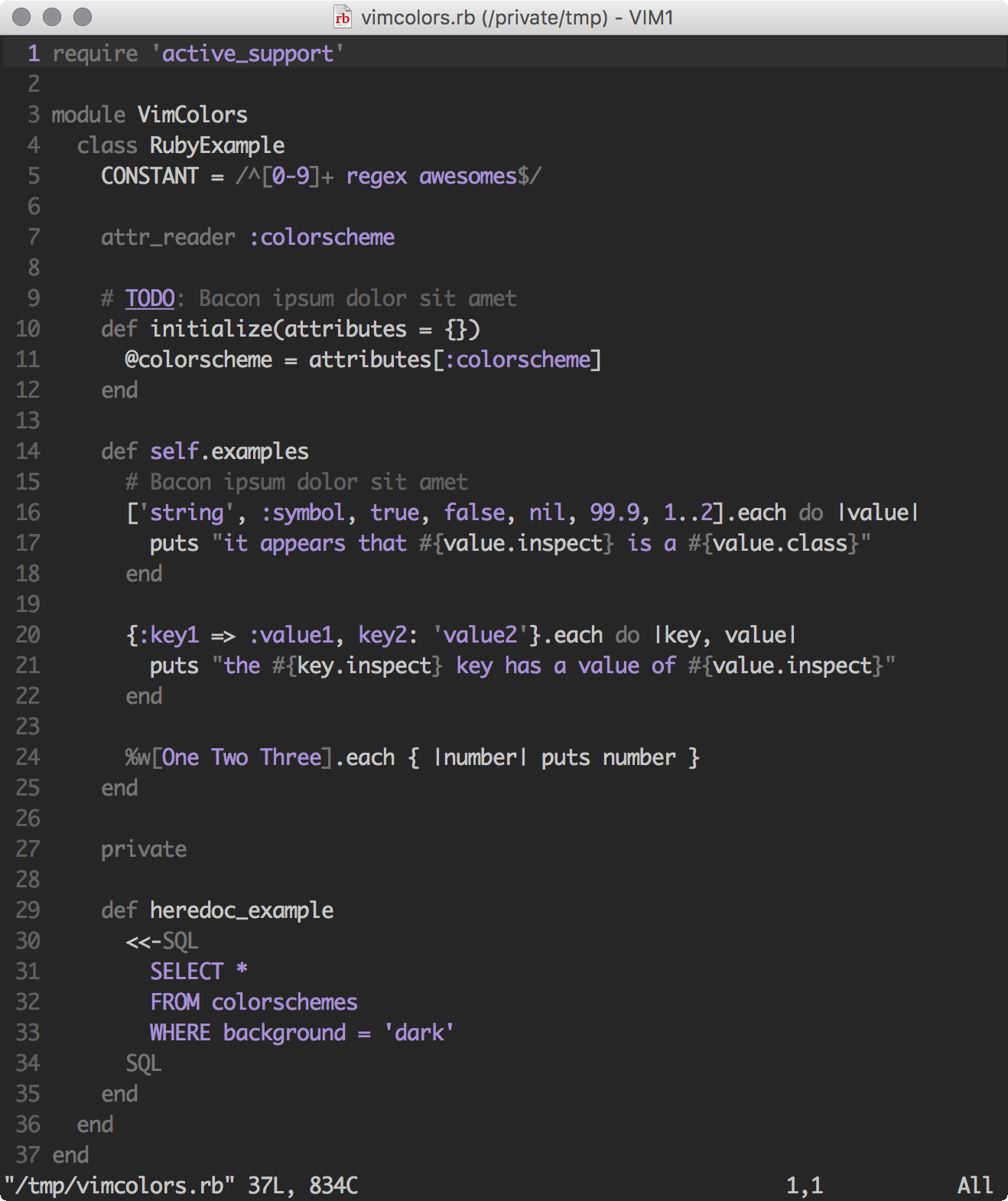 Paramount Color Scheme For Vim