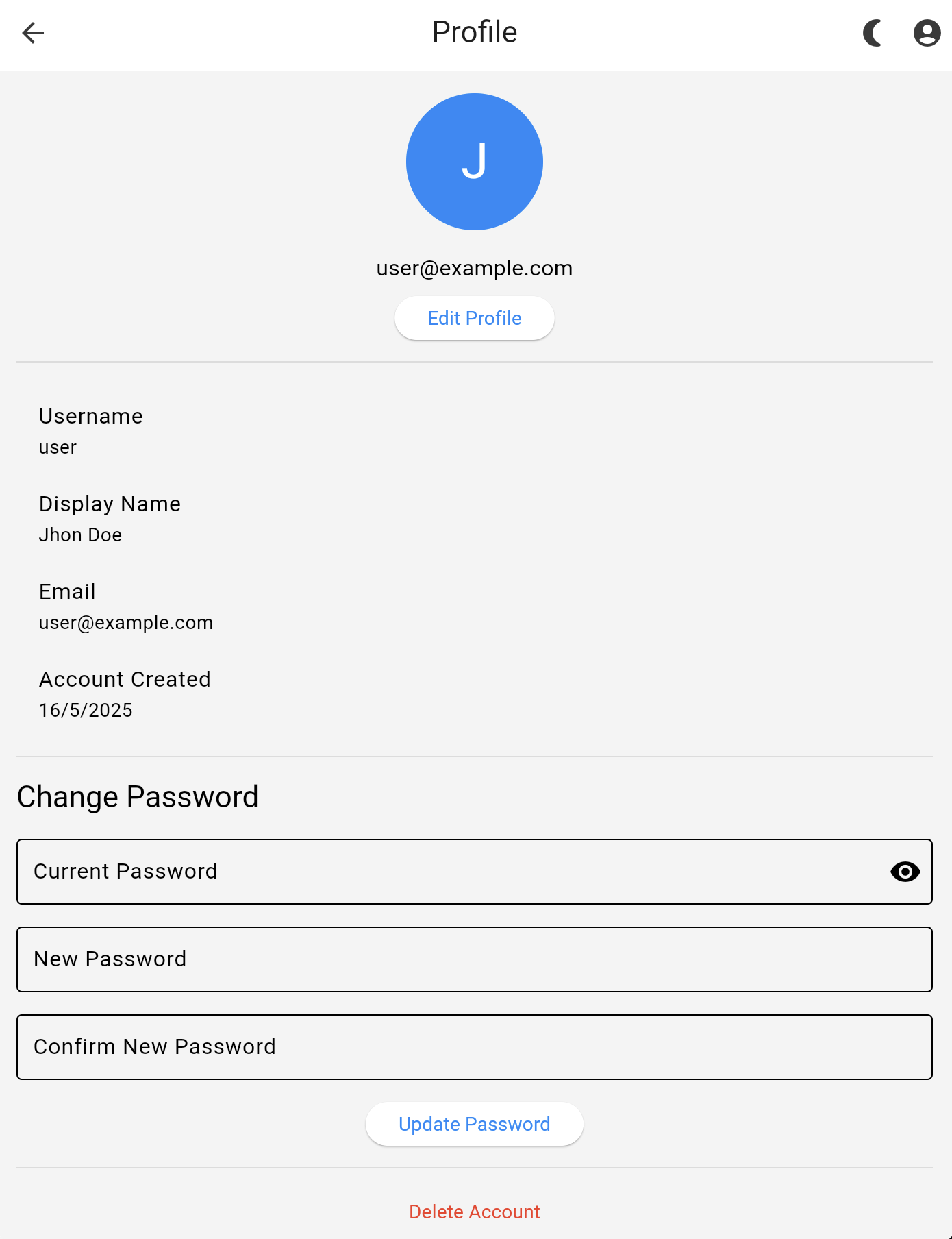 Profile Screen