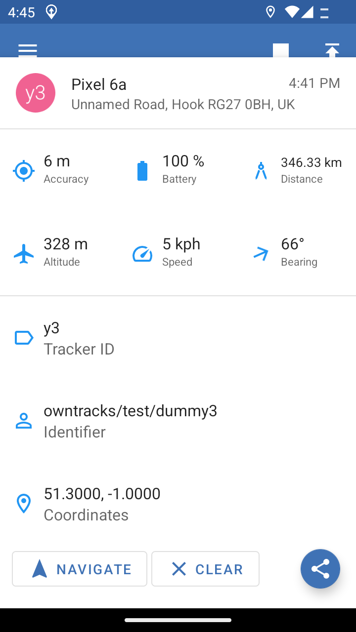 Screenshot 3 of OwnTracks — opens full size